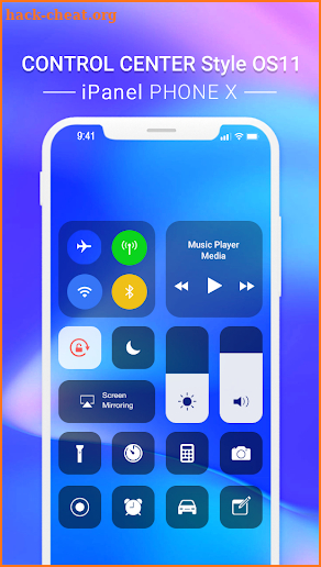 Control Center style IOS 11- Phone X screenshot