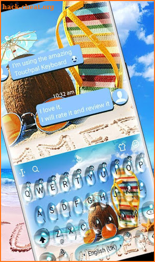 Cool Beach Summer Water Drops Keyboard Theme screenshot