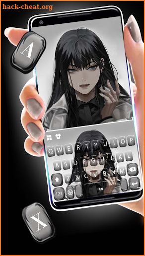 Cool Dark Girl Keyboard Background screenshot