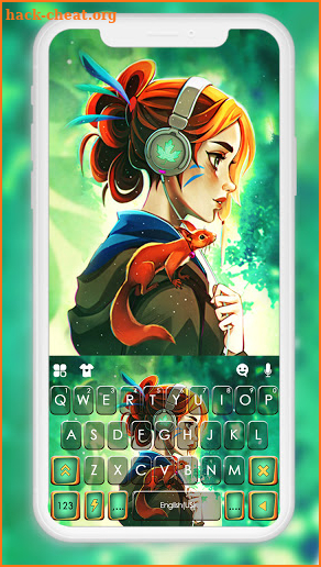 Cool Girl Green Keyboard Background screenshot