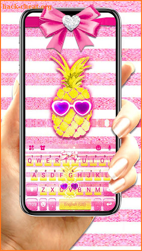 Cool Girly Pineapple Keyboard Theme screenshot