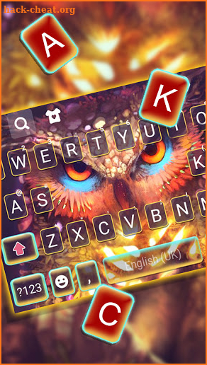 Cool Golden Owl Keyboard Background screenshot