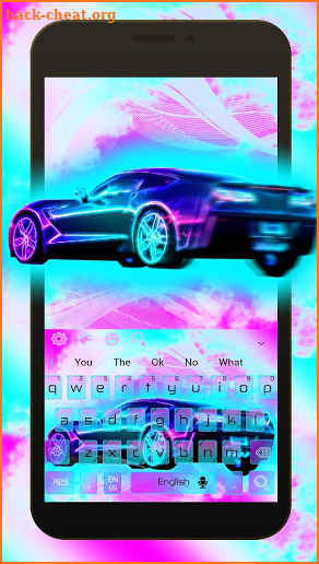 Cool Neon Blue Car Keyboard screenshot