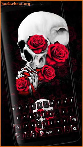 Cool Rose Skull Keyboard Theme screenshot