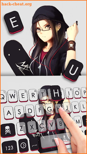 Cool Skate Girl Keyboard Theme screenshot