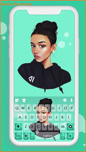 Cool Young Girl Keyboard Background screenshot