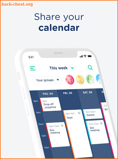 COORGANIZ shared calendar screenshot