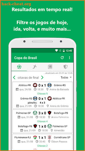 Copa do Brasil 2021 - Resultados ao vivo screenshot