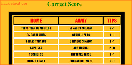 Correct Score Tips screenshot
