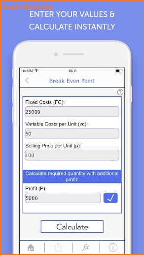 Cost Accounting Calculator screenshot