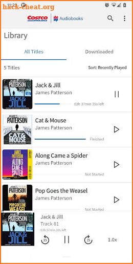 Costco Audiobooks screenshot