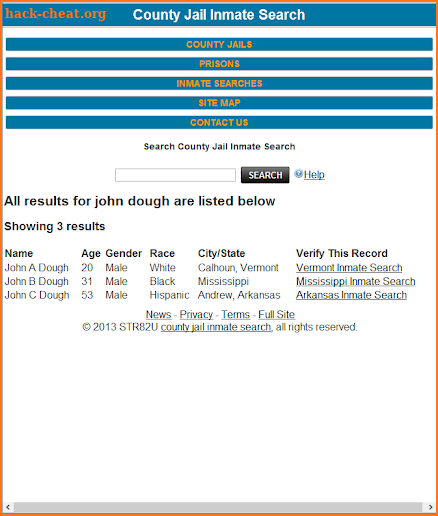 County Jail Inmate Search Original screenshot