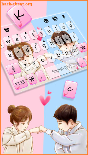 Couple Fist Bump Keyboard Background screenshot