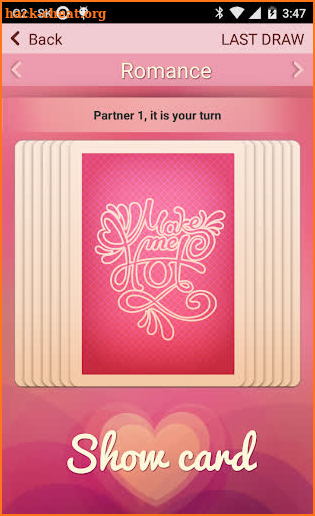 Couple foreplay sex card game screenshot