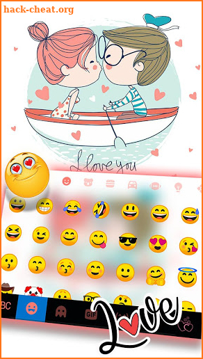 Couple Kiss Doodle Keyboard Theme screenshot