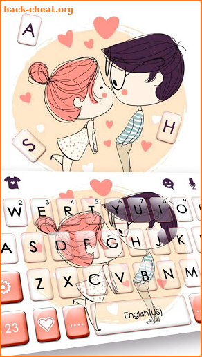 Couple Love Kiss Keyboard Theme screenshot