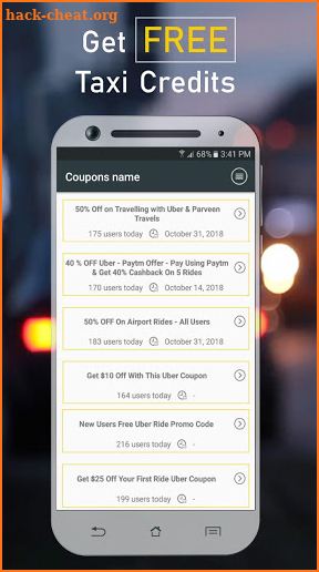 Coupon Codes for Uber screenshot