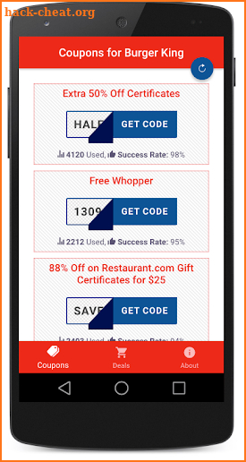 Coupons for Burger King screenshot