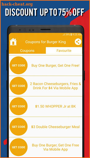 Coupons for Burger King screenshot