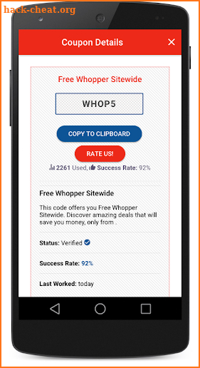 Coupons for Burger King screenshot