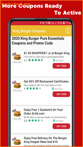 Coupons For Burger King - Discount Burger 🍔 2020 screenshot