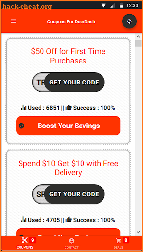 Coupons for DoorDash screenshot