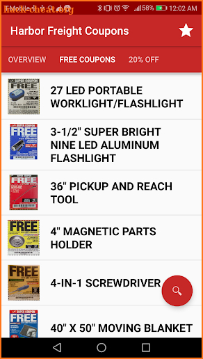 Coupons for Harbor Freight Tools screenshot