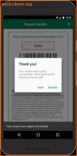 Coupons for Krispy Kreme Menu screenshot