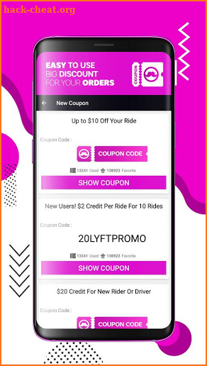 Coupons for Lyft Discounts Promo Codes screenshot