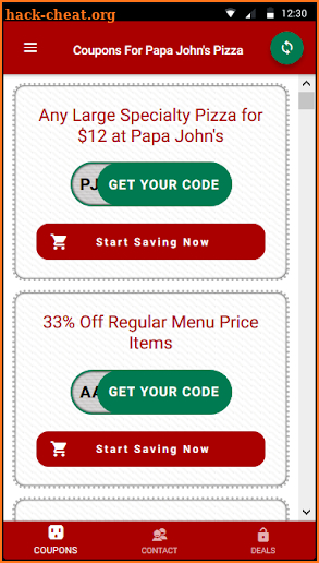 Coupons for Papa John's screenshot