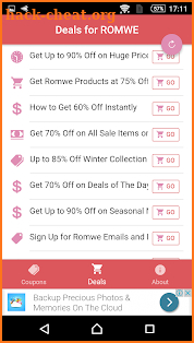 Coupons for Romwe screenshot