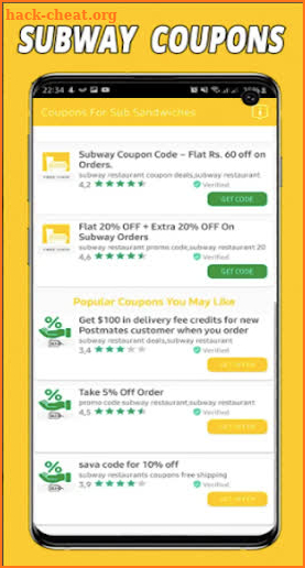 Coupons for Subway - Free coupons & deals screenshot