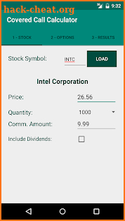 Covered Call Calculator screenshot