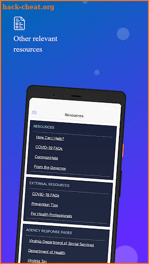 COVID-19 Virginia Resources screenshot