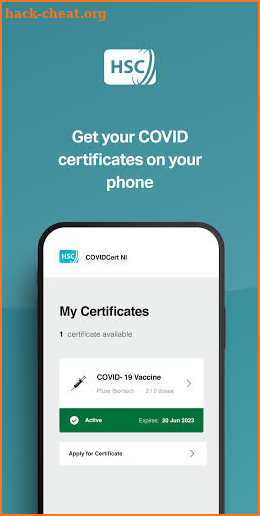 COVIDCert NI screenshot
