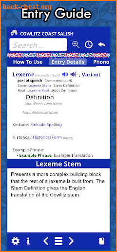 Cowlitz Salish Dictionary screenshot