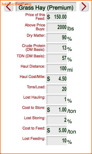 cowQlate - Cattle Feed Calcs screenshot