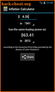 CPI Inflation Calculator screenshot