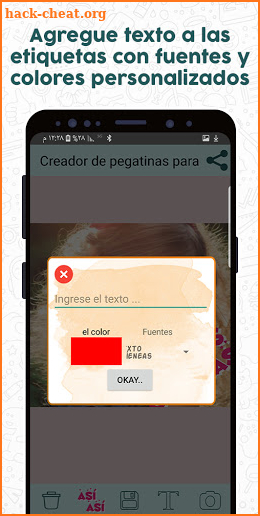 Creador propio de pegatinas para WhatsApp screenshot