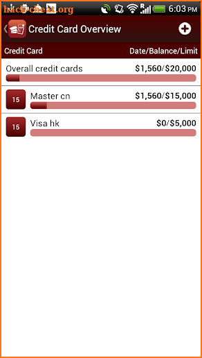 Credit Card Manager screenshot