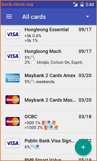 Credit Card Manager screenshot