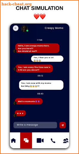 Creepy Momo📞 Talk video call + chat screenshot
