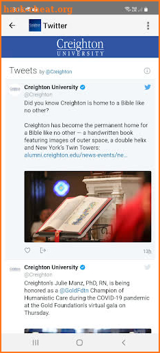 Creighton University screenshot