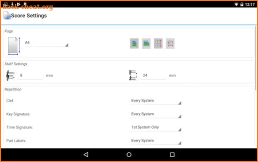 Crescendo Music Notation screenshot