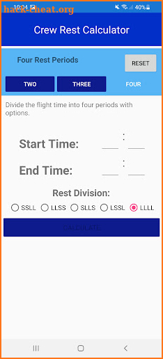 Crew Rest Calculator screenshot