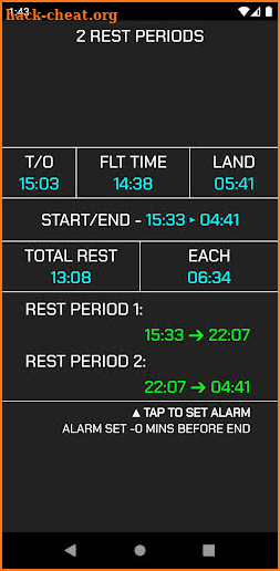 Crew Rest Calculator PRO screenshot