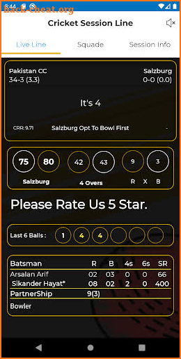 Cricket Session Live Line screenshot