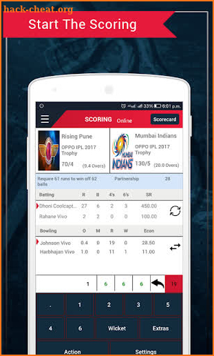 Cricket Social Scoring screenshot