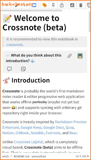 Crossnote screenshot