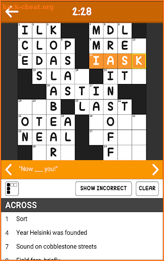 CrossWord Puzzle in English screenshot